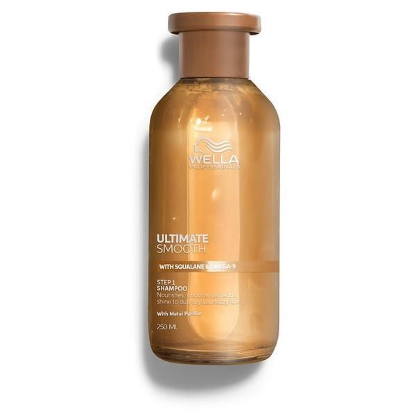 Wella Professionals Овлажняващ шампоан за суха и изтощена коса със сквалан и омега 9 - Wella Professionals Ultimate Smooth с антистатичен ефект, 250 мл