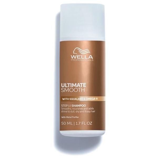 Wella Professionals Овлажняващ шампоан за суха и изтощена коса със сквалан и омега 9 - Wella Professionals Ultimate Smooth с антистатичен ефект, 50 мл