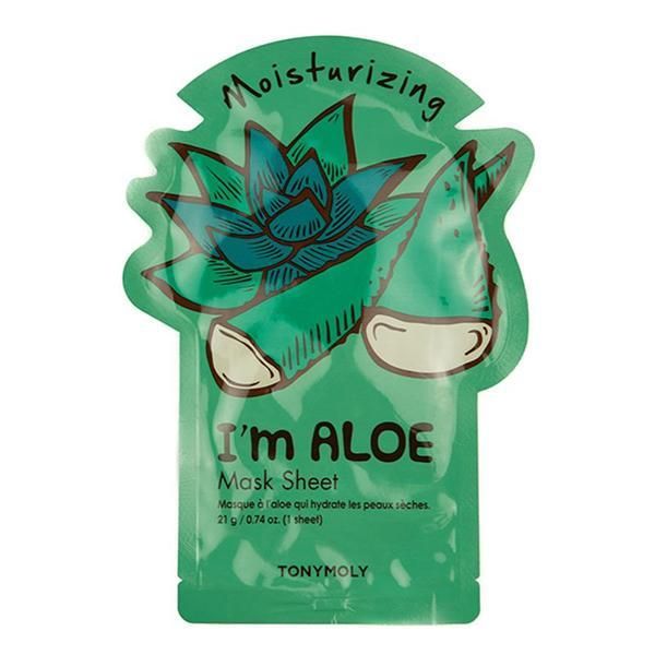 Tony Moly Овлажняваща корейска салфетка маска за лице с алое Tony Moly I'm Aloe Mask Sheet Moisturizing, 1 бр