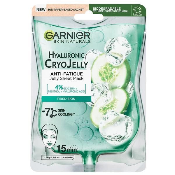 Garnier Овлажняваща маска тип салфетка с охлаждащ ефект - Garnier Hyaluronic CryoJelly Anti-fatigue Jelly Sheet Mask, 27 гр