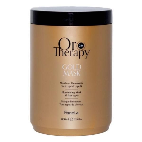 Oro Therapy Озаряваща маска с екстракт от роза, 24K злато и UV защита за всички типове коса - Fanola Oro Therapy Gold Mask, 1000 мл