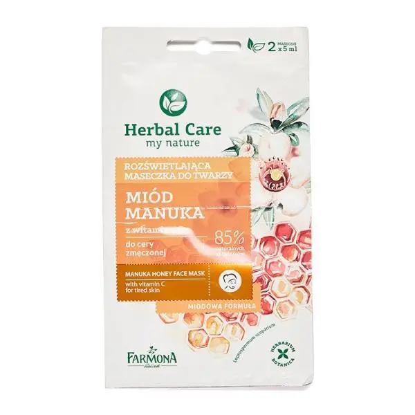 Farmona Озаряваща маска с мед от манука - Farmona Herbal Care Manuka Honey Face Mask, 2 x 5мл