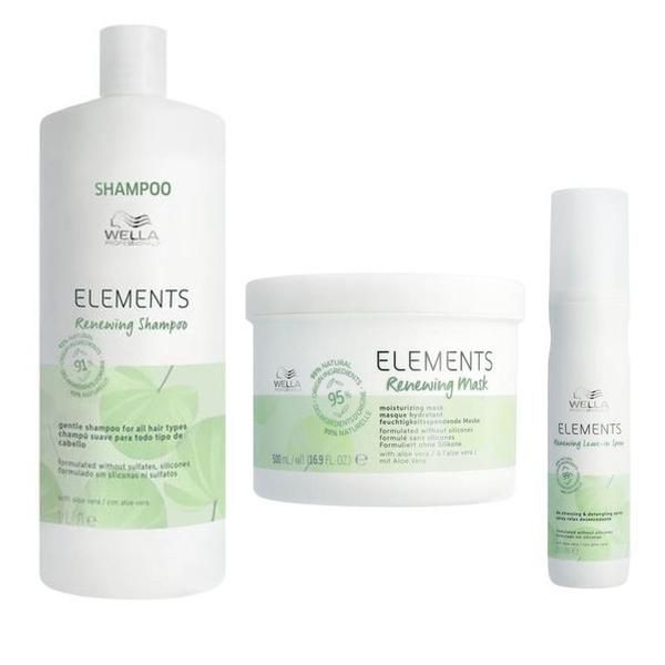Wella Professionals Пакет 1 Wella Professionals Elements Renewing за всички типове коса - Шампоан 1000 мл, Маска 500 мл, Спрей без измиване 150 мл