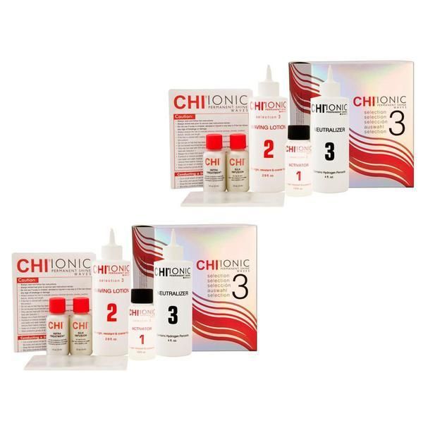 CHI Пакет 2 x комплект за естествена, устойчива и груба коса - CHI Ionic Permanent Shine Waves Selection 3 Kit