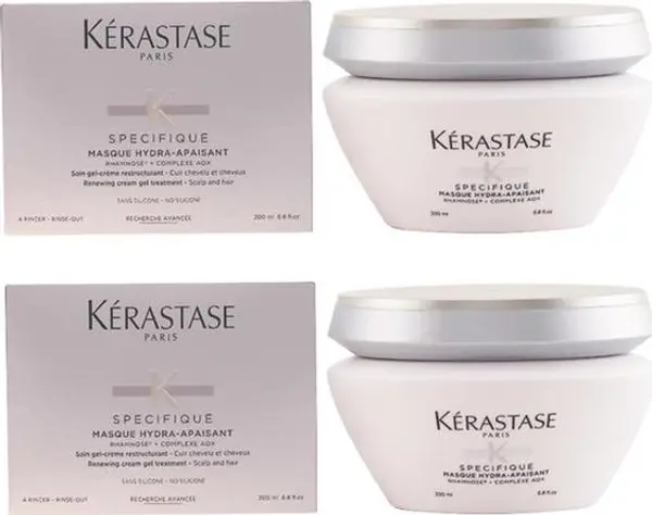 Kerastase Пакет 2 x Лечебна маска за хидратация и регенерация - Kerastase Specifique Masque Hydra-Apaisant Renewing Cream Gel Treatment, 200мл