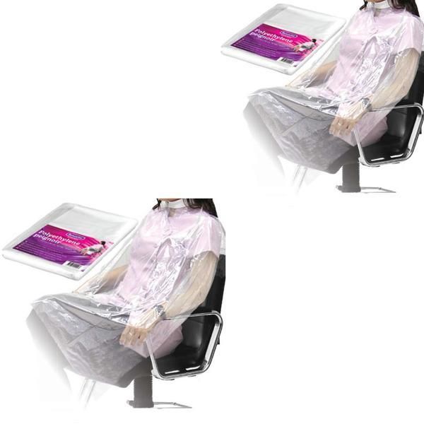 Beautyfor Пакет 2 x Пелерина за еднократна употреба от полиетилен - Beautyfor Disposable Polyethylene Peignoir, 135см x 90см, 50 броя