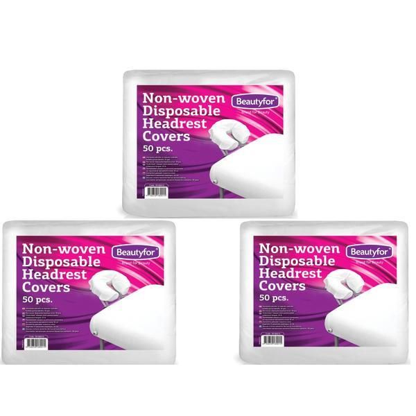 Beautyfor Пакет 3 еднократни нетъкани калъфки за покритие на облегалки - Beautyfor нетъкани еднократни калъфи, 50 бр