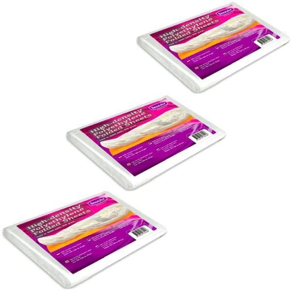 Beautyfor Пакет 3 x Чаршаф от полиетилен за опаковане на тялото - Beautyfor High-density Polyethylene Folded Sheets, 160 x 200см, 50 броя