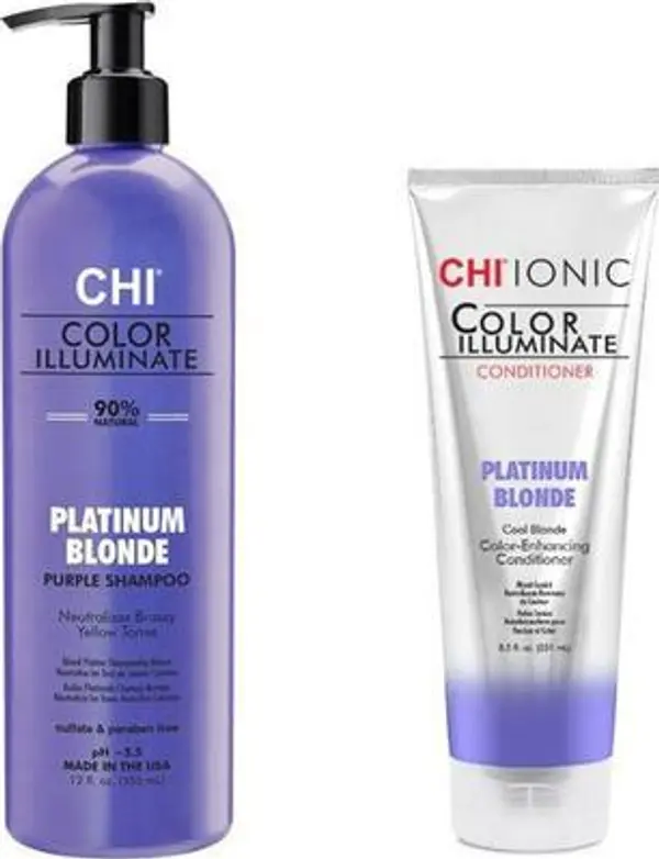 CHI Пакет боя за руса коса - CHI Farouk Platinum Blonde: Шампоан 355 мл, Балсам 251 мл