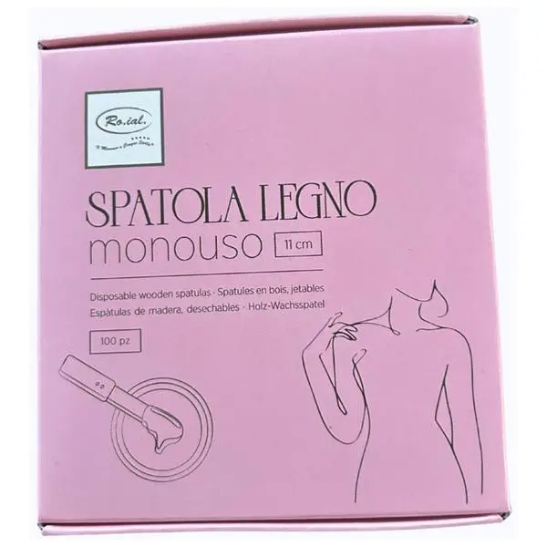 Roial Пакет дървени шпатули за восък - Ro.ial Spatola Legno Monouso, 11 см, 100 броя