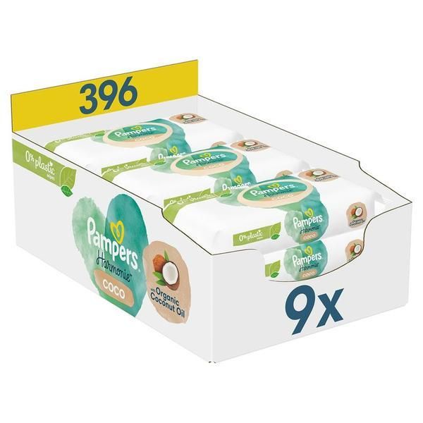 Pampers Пакет мокри бебешки кърпички - Pampers Harmonie Coco, 9 x 44 бр.