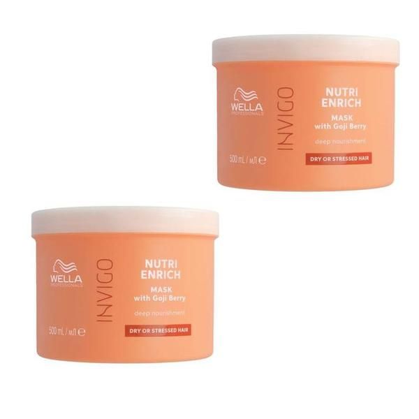 Wella Professionals Пакет от 2 бр. Интензивно подхранваща маска за суха и увредена коса - Wella Professionals Invigo Nutri-Enrich, версия 2023, 500 мл