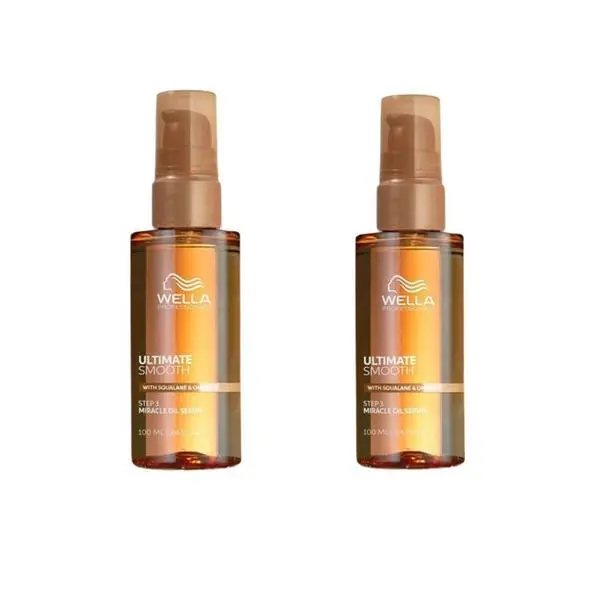 Wella Professionals Пакет от 2 x Хидратиращо масло за суха и безжизнена коса със сквалан и омега 9 - Wella Professionals Ultimate Smooth, 100 мл
