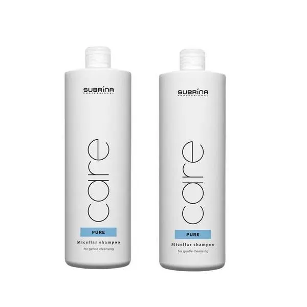 Subrina Пакет от 2 x Мицеларен шампоан за фина коса - Subrina Professional Care Pure Micellar Shampoo, 1000 мл