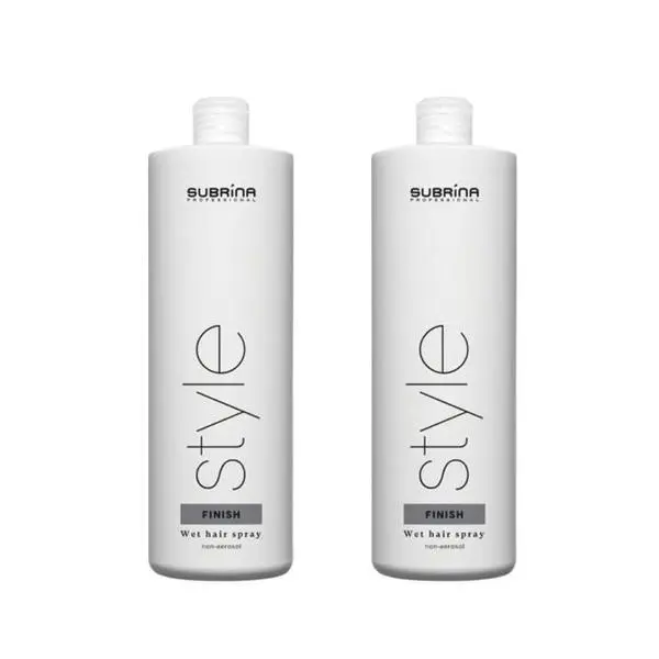 Subrina Пакет от 2 x Неаерозолен лак за коса с много силна фиксация - Subrina Professional Style Finish Wet Hair Spray Non-Aerosol, 1000 мл