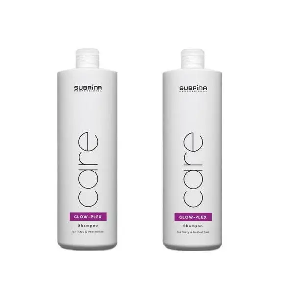 Subrina Пакет от 2 x Шампоан за изглаждане и интензивен блясък - Subrina Professional Glow-Plex Shampoo, 1000 мл