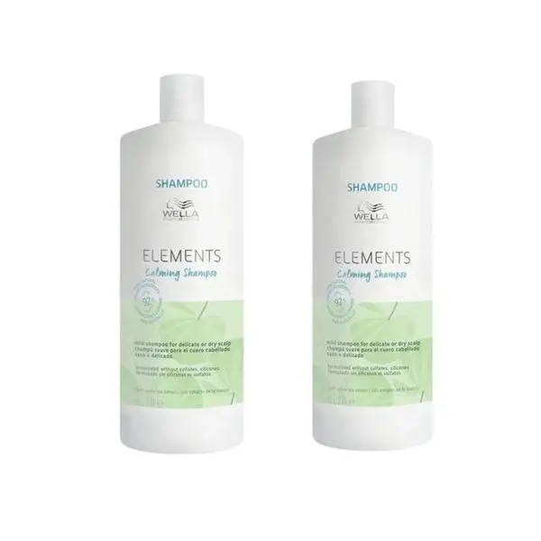 Wella Professionals Пакет от 2 x Веган шампоан за сух и чувствителен скалп - Wella Professionals Elements Calming Shampoo, 1000 мл
