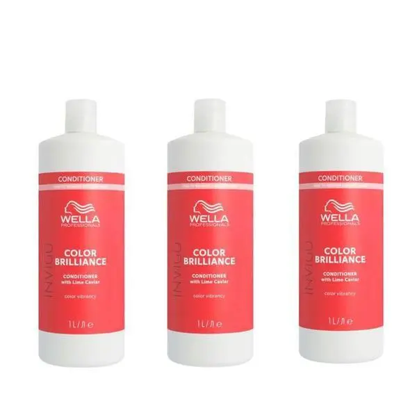 Wella Professionals Пакет от 3 балсама за боядисана коса с фини/нормални кичури - Wella Professionals Invigo Color Brilliance Fine/Normal, 1000 мл