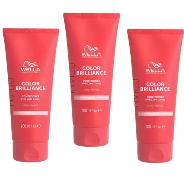 Wella Professionals Пакет от 3 балсама за боядисана коса с фини/нормални кичури - Wella Professionals Invigo Color Brilliance Fine/Normal, 200 мл