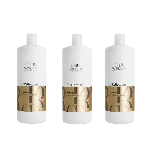 Wella Professionals Пакет от 3 шампоана за гладка и блестяща коса - Wella Professionals Oil Reflections Luminous Reveal, 1000 мл