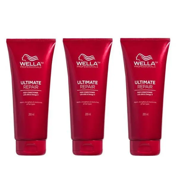 Wella Professionals Пакет от 3 x AHA &amp; Omega 9 Възстановяващ балсам за увредена коса Стъпка 2 - Wella Professionals Ultimate Repair Deep Conditioner, 200 мл