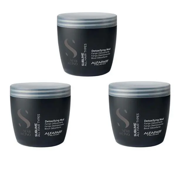 Alfaparf Milano Пакет от 3 x Детоксикираща кал - Alfaparf Milano Semi Di Lino Sublime Detoxifying Mud, 500 мл