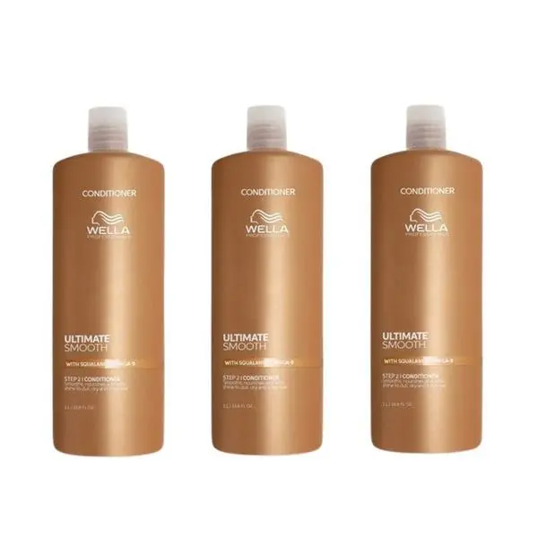 Wella Professionals Пакет от 3 x Хидратиращ балсам за суха и безжизнена коса със сквалан и омега 9 - Wella Professionals Ultimate Smooth, 1000 мл