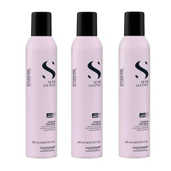 Alfaparf Milano Пакет от 3 x лак за коса със силна фиксация - Alfaparf Milano Semi di Lino Style &amp; Care, 300 мл