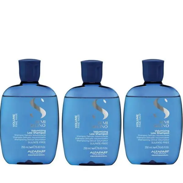 Alfaparf Milano Пакет от 3 x Почистващ шампоан против пърхот - Alfaparf Milano Semi Di Lino Scalp Rebalance Purifying Low Shampoo, 250 мл
