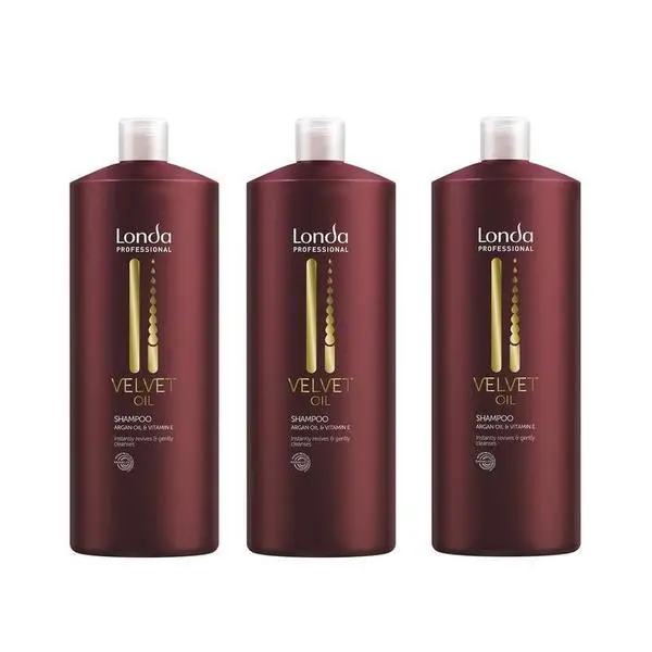 Londa Professional Пакет от 3 x Шампоан с арганово масло - Londa Professional Velvet Oil Shampoo, 1000 мл