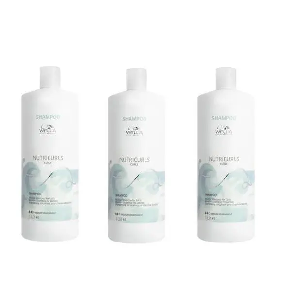 Wella Professionals Пакет от 3 x шампоана за къдрава коса - Wella Professionals Nutricurls, 1000 мл