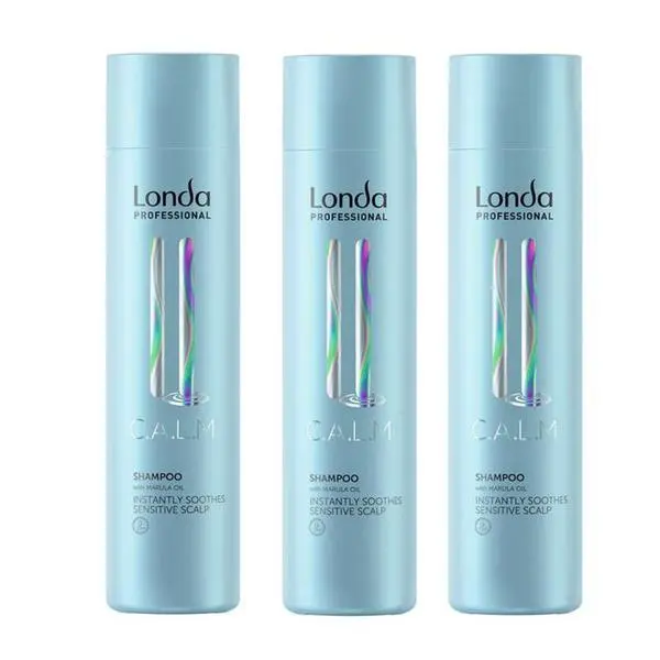 Londa Professional Пакет  от 3 x Успокояващ шампоан за чувствителен скалп - Londa Professional C.A.L.M Шампоан Instantly Soothes Sensitive Scalp, 250 мл