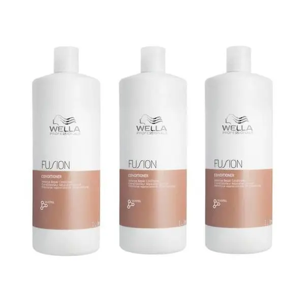 Wella Professionals Пакет от 3 x Възстановяващ балсам за увредена коса - Wella Professionals Fusion, 1000 мл
