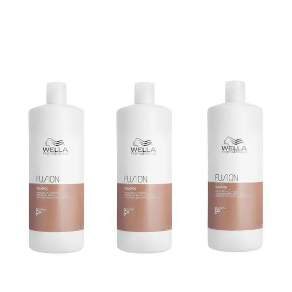 Wella Professionals Пакет от 3 x Възстановяващ шампоан за увредена коса - Wella Professionals Fusion, 1000 мл