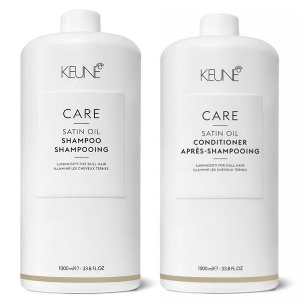 Keune Пакет за блясък - Keune Care Satin Oil: Шампоан 1000 мл и Балсам 1000 мл