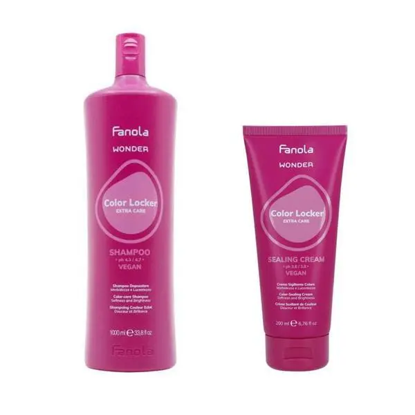 Fanola Пакет за боядисана коса - Fanola Wonder Color Locker Extra Care: Шампоан, 1000 мл + Маска, 200 мл