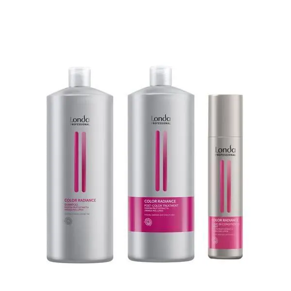 Londa Professional Пакет за боядисана коса - Londa Professional Color Radiance: Шампоан 1000 мл, Грижа 1000 мл, Спрей балсам без отмиване 250 мл