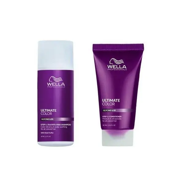 Wella Professionals Пакет за боядисана коса с глицин и B5 - Wella Professionals Ultimate Color: Шампоан 50 мл, Балсам 30 мл