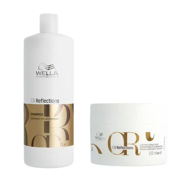 Wella Professionals Пакет за гладка и блестяща коса - Wella Professionals Oil Reflections Luminous: Шампоан 1000 мл, Маска 150 мл