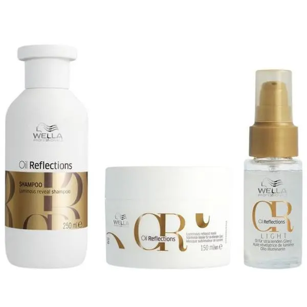 Wella Professionals Пакет за гладка и блестяща коса - Wella Professionals Oil Reflections Luminous: Шампоан 250 мл, Балсам 150 мл, Олио 30 мл