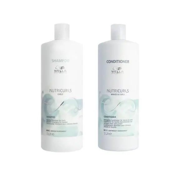Wella Professionals Пакет за къдрава и вълниста коса - Wella Professionals Nutricurls: Шампоан 1000 мл, Балсам 1000 мл