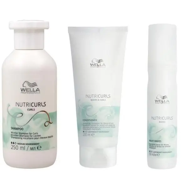 Wella Professionals Пакет за къдрава и вълниста коса - Wella Professionals Nutricurls: Шампоан 250 мл, Балсам 200 мл, Спрей 150 мл