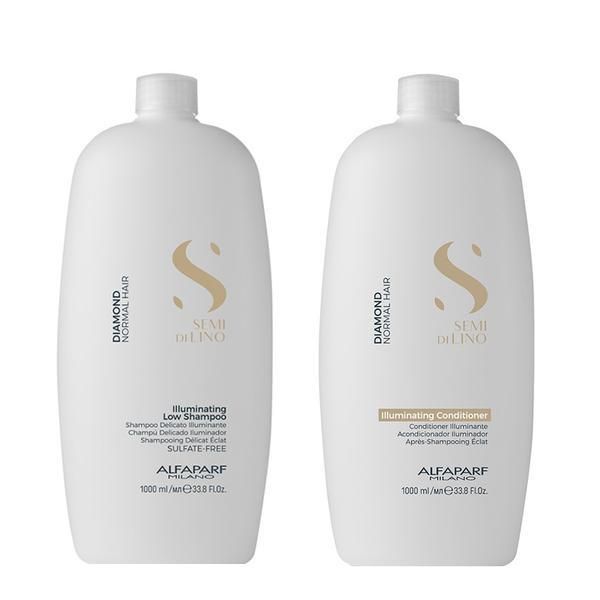 Alfaparf Milano Пакет за нормална коса Alfaparf Milano Semi Di Lino Diamond Illuminating Shine Package : Шампоан 1000 мл + Балсам 1000 мл