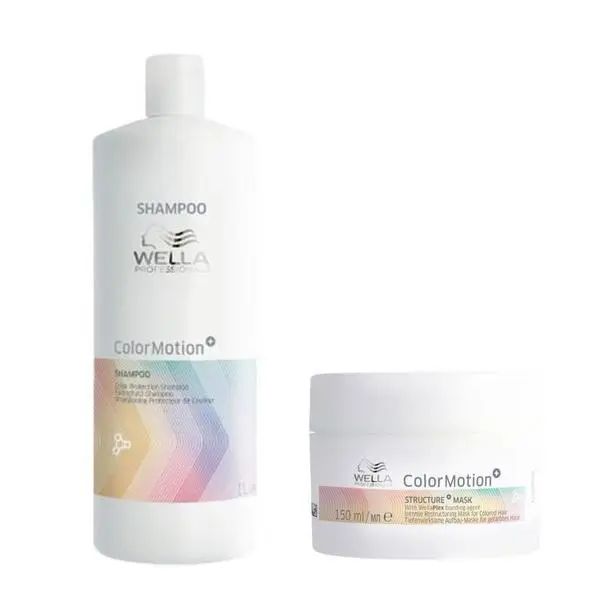 Wella Professionals Пакет за поддържане и укрепване на цвета за боядисана коса - Wella Professionals Color Motion+: Шампоан 1000 мл, Маска 150 мл
