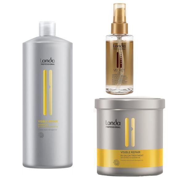 Londa Professional Пакет за увредена коса Londa Visible Repair - Шампоан, Маска и Хидратиращо Олио
