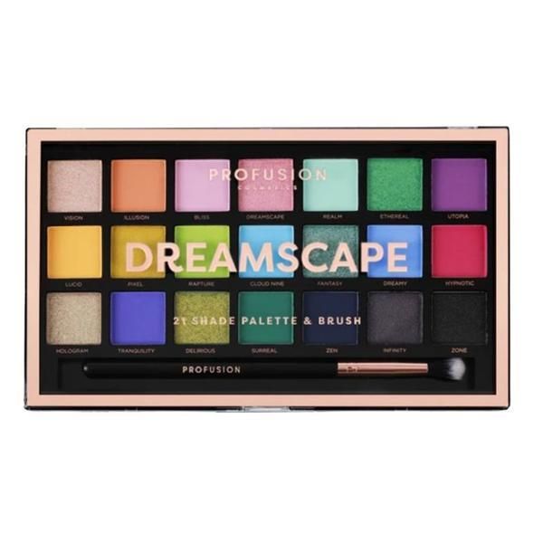 Profusion Палитра сенки за очи, 21 нюанса и 1 четка - Profusion Cosmetics Dreamscape, 245 гр