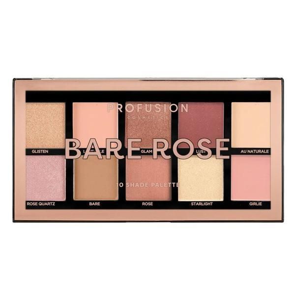 Profusion Палитра веган сенки за очи, 10 нюанса - Profusion Cosmetics Bare Rose, 103 гр