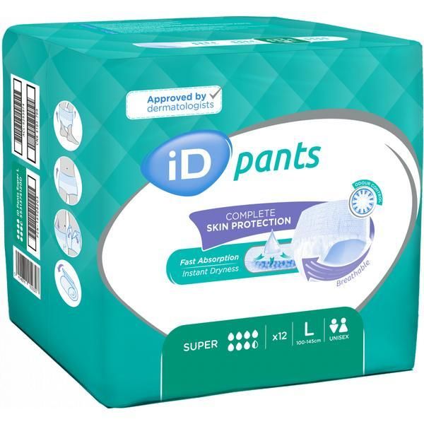 ID Expert Памперс за възрастни Super ID Expert A размер L (100-145 см), 12 бр