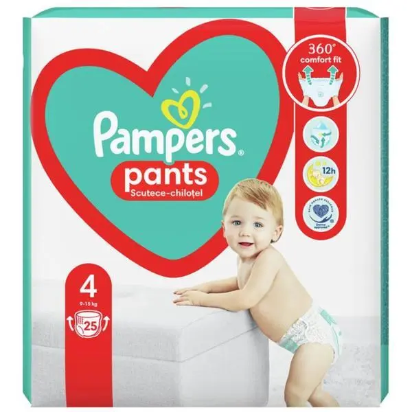 Pampers Памперси-гащички - Комплект за носене Pampers Active Baby Pants, размер 4 (9-15 кг), 25 бр
