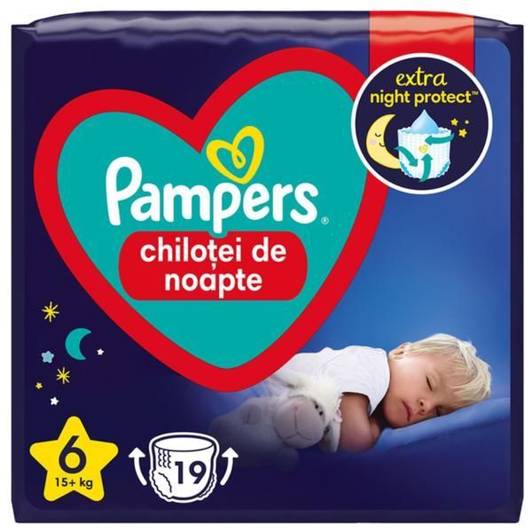 Pampers Памперси гащички Pampers Night Pants - Pampers Pants Extra Night Protect, размер 6 (15+ кг), 19 бр